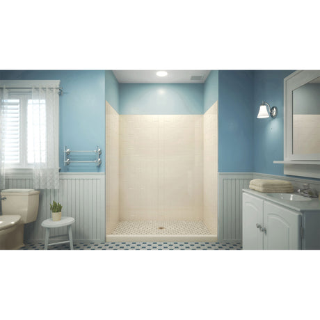 DreamLine QWALL-VS 56-60 in. W x 41-1/2 in. D x 76 in. H Acrylic Wall Kit in Biscuit