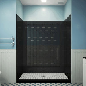 DreamLine QWALL-VS 56-60 in. W x 41-1/2 in. D x 76 in. H Acrylic Wall Kit in Black