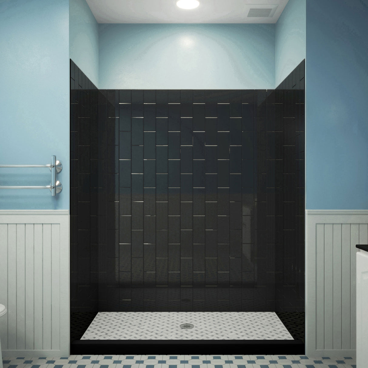 DreamLine QWALL-VS 50-54 in. W x 41-1/2 in. D x 76 in. H Acrylic Wall Kit in Black