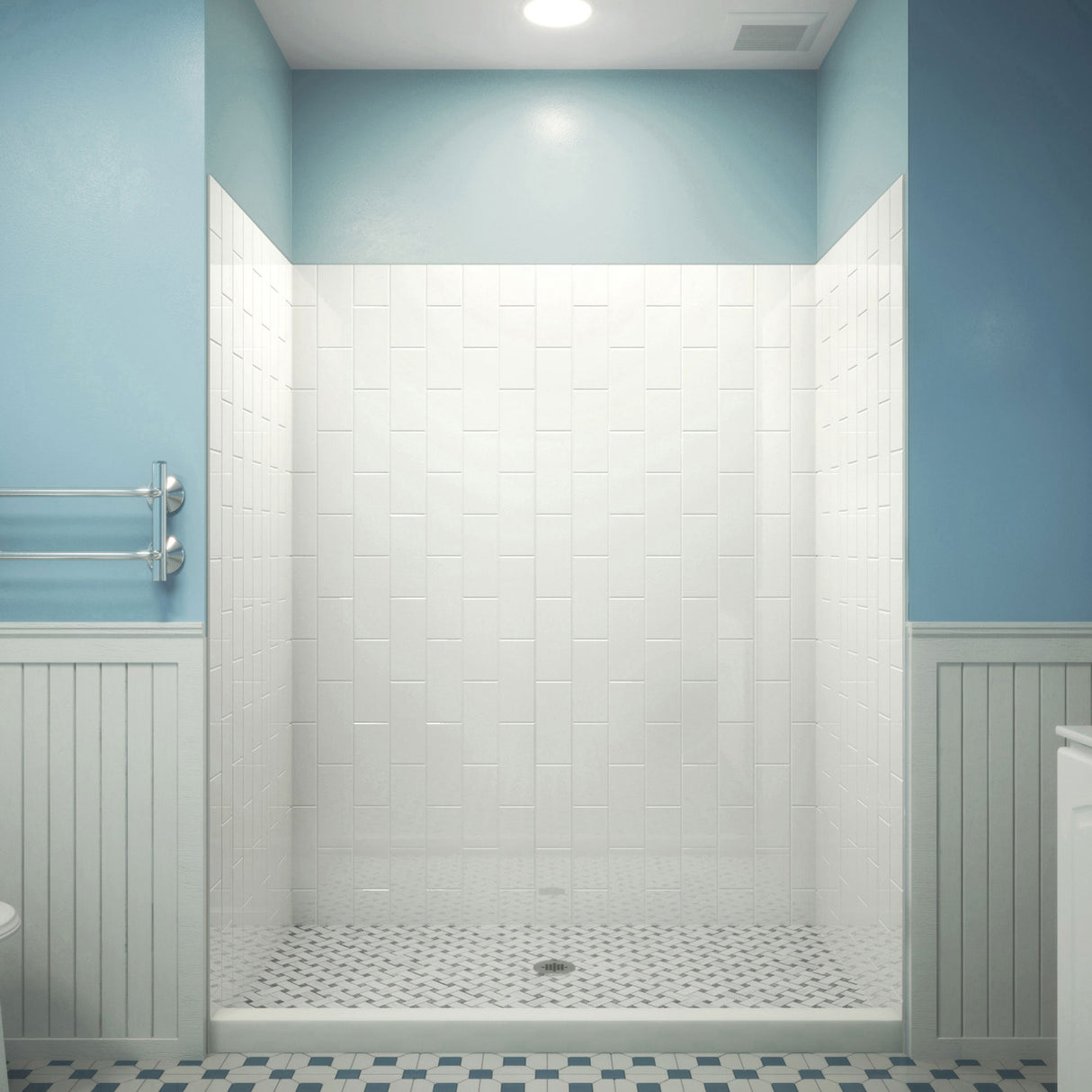 DreamLine QWALL-VS 50-54 in. W x 41-1/2 in. D x 76 in. H Acrylic Wall Kit in White