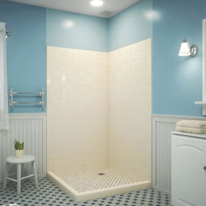 DreamLine QWALL-VS 41-1/2 in. W x 41-1/2 in. D x 76 in. H Acrylic Corner Wall Kit in Biscuit