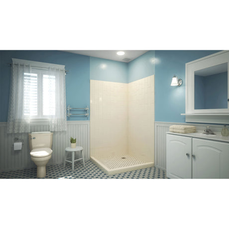 DreamLine QWALL-VS 41-1/2 in. W x 41-1/2 in. D x 76 in. H Acrylic Corner Wall Kit in Biscuit