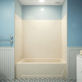 DreamLine QWALL-VS 56-60 in. W x 36 in. D x 62 in. H Acrylic Wall Kit in Biscuit