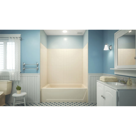 DreamLine QWALL-VS 56-60 in. W x 36 in. D x 62 in. H Acrylic Wall Kit in Biscuit