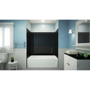 DreamLine QWALL-VS 56-60 in. W x 36 in. D x 62 in. H Acrylic Wall Kit in Black