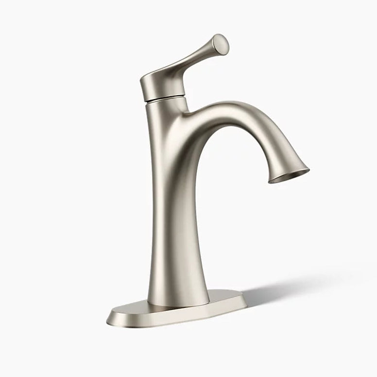 KOHLER Lilyfield Brushed Nickel 1-Handle Single Hole/4-in Centerset Bathroom Faucet
