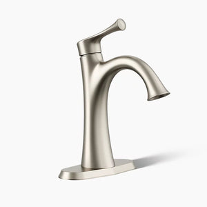 KOHLER Lilyfield Brushed Nickel 1-Handle Single Hole/4-in Centerset Bathroom Faucet