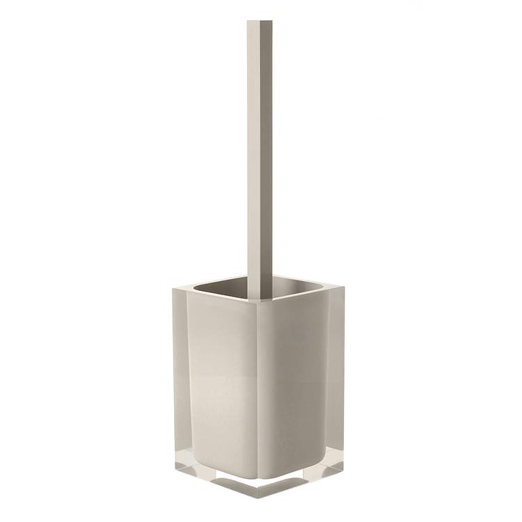 Toilet Brush Holder, Decorative, Square, Light Turtledove