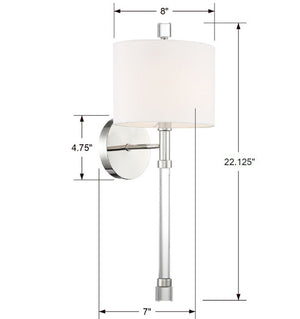 Rachel 1 Light Polished Nickel Sconce RAC-A3501-PN