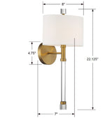 Rachel 1 Light Polished Nickel Sconce RAC-A3501-PN