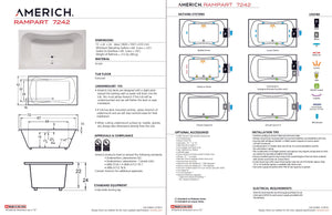 Americh RA7242TA5-BI Rampart 7242 - Tub Only / Airbath 5 - Biscuit