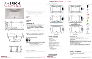 Americh RA7242T2A5-BI Rampart II 7242 - Tub Only / Airbath 5 - Biscuit