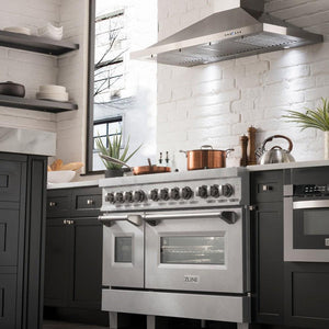 ZLINE 48 in. 6.0 cu. ft. Legacy Dual Fuel Range with Gas Cooktop and 2 Electric Ovens in DuraSnow® Stainless Steel with Brass Burners (RAS-SN-BR-48)