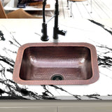 Nantucket Sinks REHC-2.5 - Hammered Copper Rectangle Bar Sink