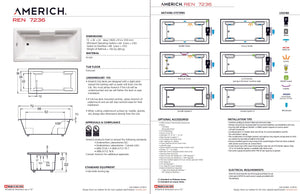 Americh RN7236TA5-BI Ren 7236 - Tub Only / Airbath 5 - Biscuit