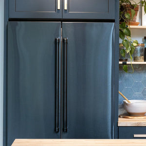 ZLINE 36 in. 22.5 cu. ft. Counter-Depth French Door Refrigerator with Ice Maker in Fingerprint-Resistant Black Stainless Steel (RFM-36-BS)