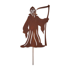 Village Wrought Iron RGS-230 The Grim Reaper - Rusted Garden Stake