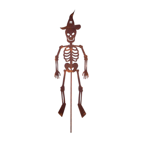 Skeleton with a Hat Rusted Garden Stake