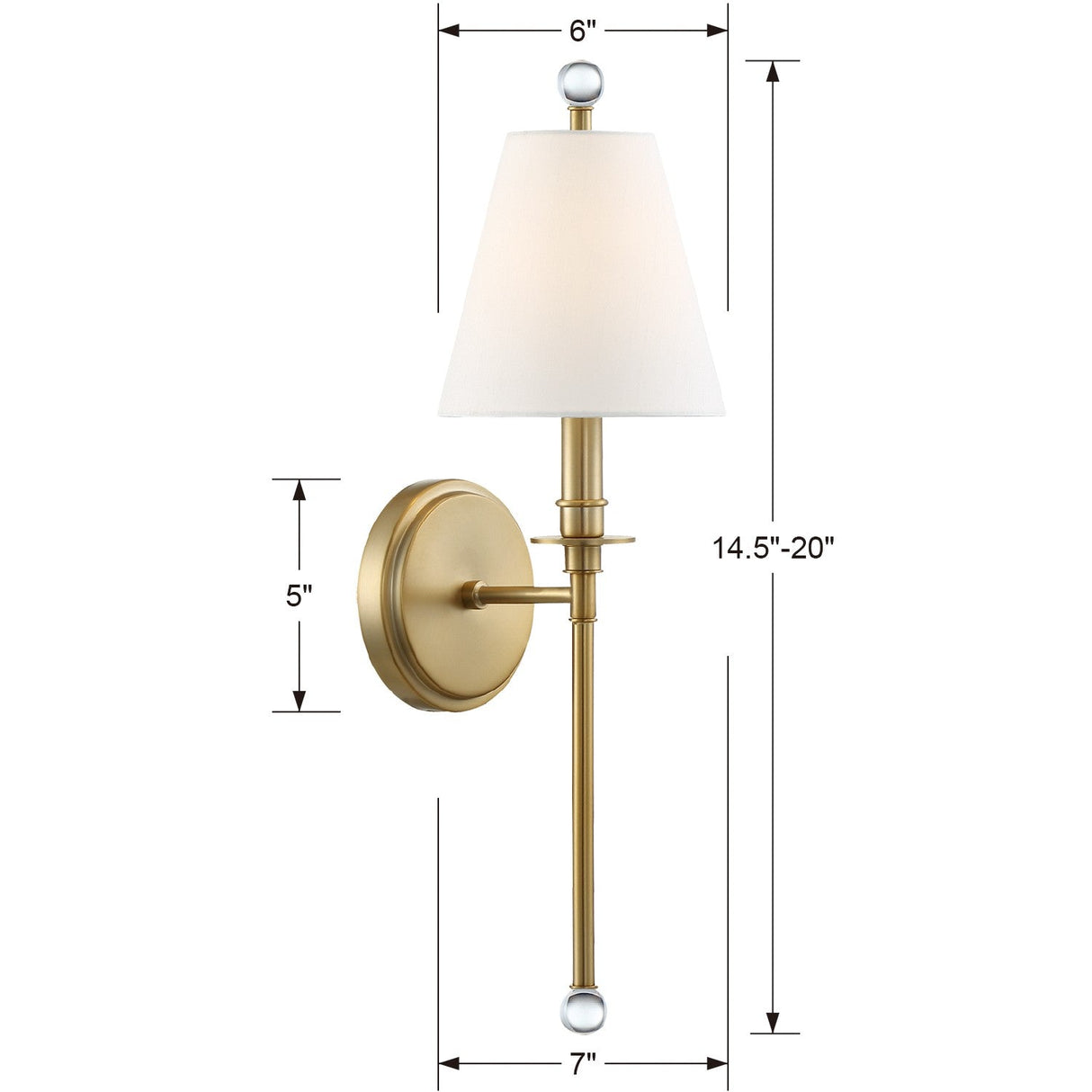 Riverdale 1 Light Aged Brass Sconce RIV-382-AG