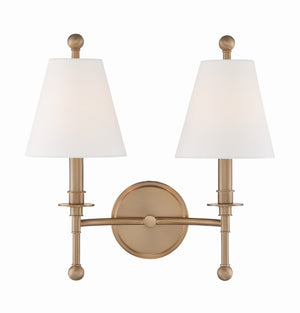 Riverdale 2 Light Aged Brass Sconce RIV-383-AG