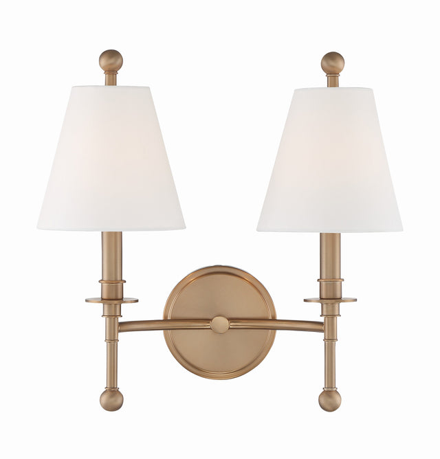 Riverdale 2 Light Aged Brass Sconce RIV-383-AG