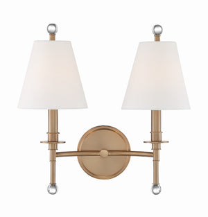 Riverdale 2 Light Aged Brass Sconce RIV-383-AG