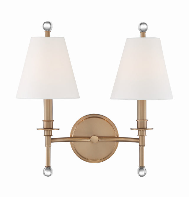 Riverdale 2 Light Aged Brass Sconce RIV-383-AG
