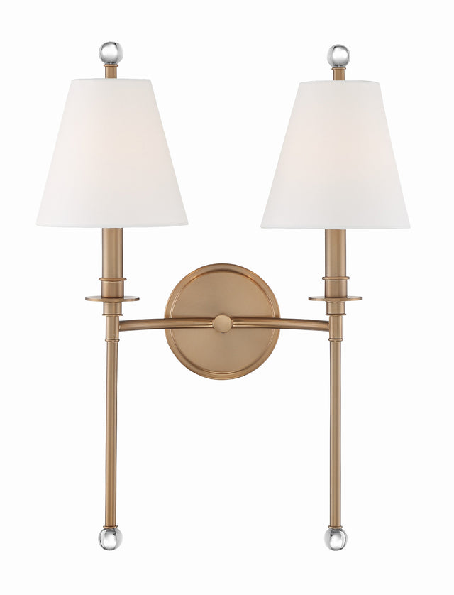 Riverdale 2 Light Aged Brass Sconce RIV-383-AG