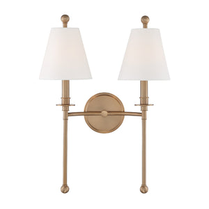 Riverdale 2 Light Aged Brass Sconce RIV-383-AG