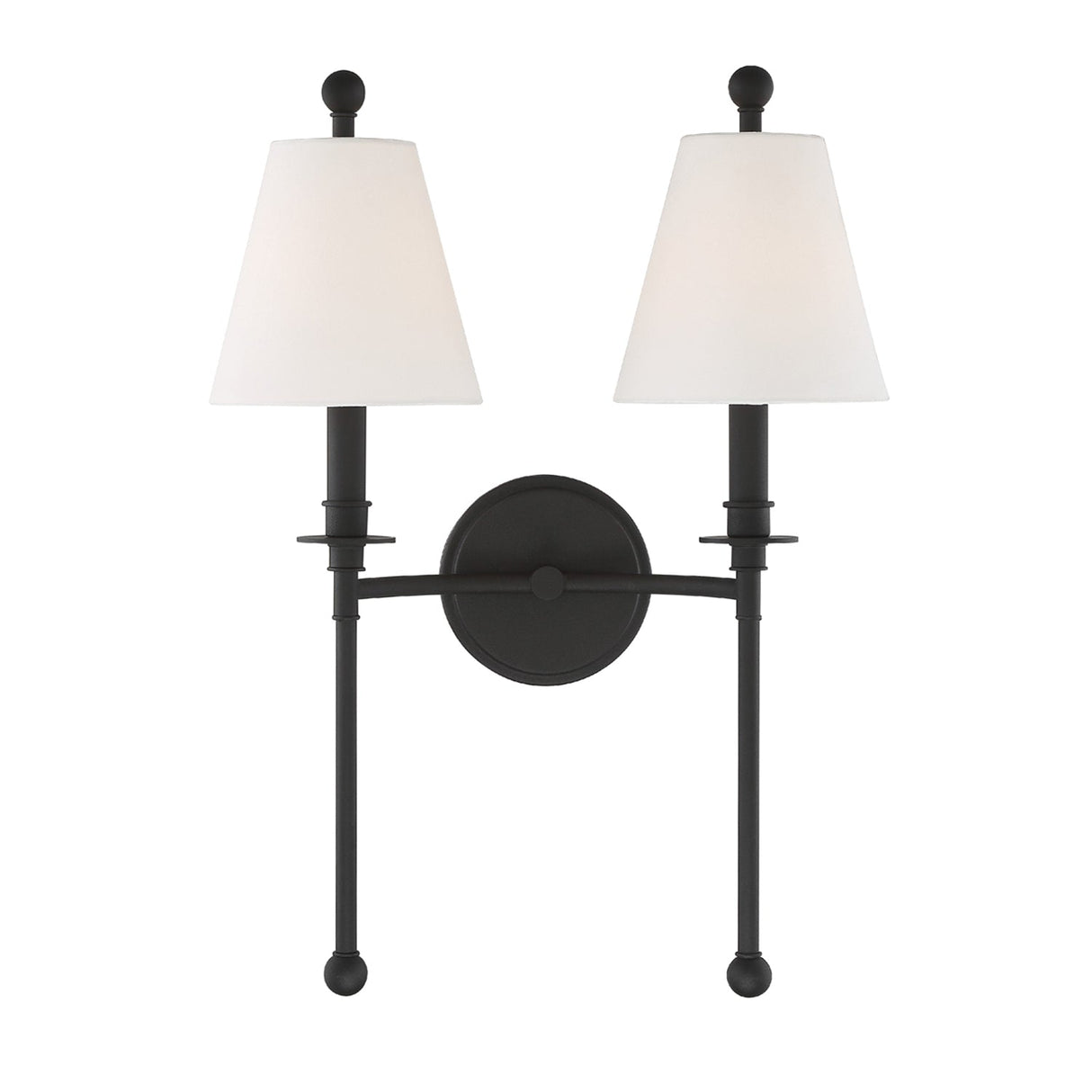 Riverdale 2 Light Black Forged Sconce RIV-383-BF