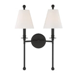 Riverdale 2 Light Black Forged Sconce RIV-383-BF