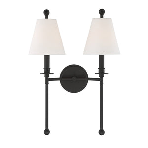 Riverdale 2 Light Black Forged Sconce RIV-383-BF