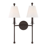 Riverdale 2 Light Dark Bronze Sconce RIV-383-DB