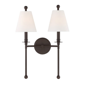 Riverdale 2 Light Dark Bronze Sconce RIV-383-DB