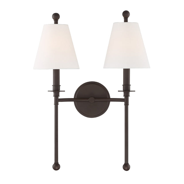 Riverdale 2 Light Aged Brass Sconce RIV-383-AG