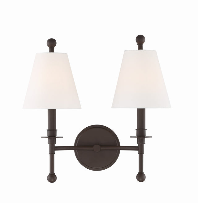 Riverdale 2 Light Aged Brass Sconce RIV-383-AG