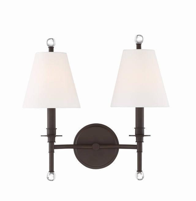 Riverdale 2 Light Aged Brass Sconce RIV-383-AG