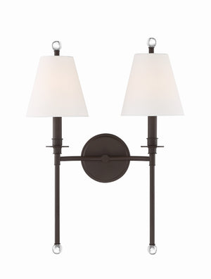 Riverdale 2 Light Aged Brass Sconce RIV-383-AG