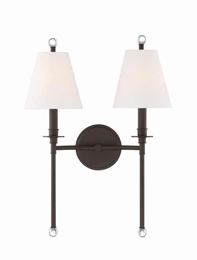 Riverdale 2 Light Aged Brass Sconce RIV-383-AG