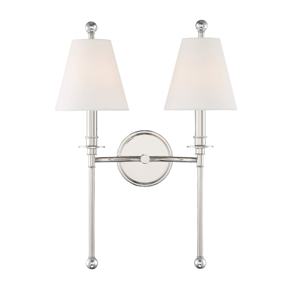 Riverdale 2 Light Polished Nickel Sconce RIV-383-PN