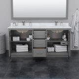 Icon 72 Inch Double Bathroom Vanity in Dark Gray No Countertop No Sink Brushed Nickel Trim