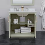 Strada 36 Inch Single Bathroom Vanity in Light Green No Countertop No Sink Matte Black Trim