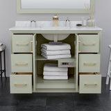 Strada 48 Inch Single Bathroom Vanity in Light Green No Countertop No Sink Brushed Nickel Trim 46 Inch Mirror