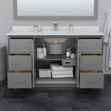 Strada 60 Inch Single Bathroom Vanity in Dark Gray No Countertop No Sink Satin Bronze Trim