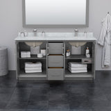 Strada 66 Inch Double Bathroom Vanity in Dark Gray No Countertop No Sink Brushed Nickel Trim