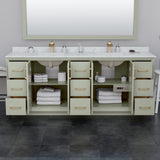 Strada 84 Inch Double Bathroom Vanity in Light Green No Countertop No Sink Brushed Nickel Trim