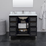 Marlena 42 Inch Single Bathroom Vanity in Black No Countertop No Sink Brushed Nickel Trim