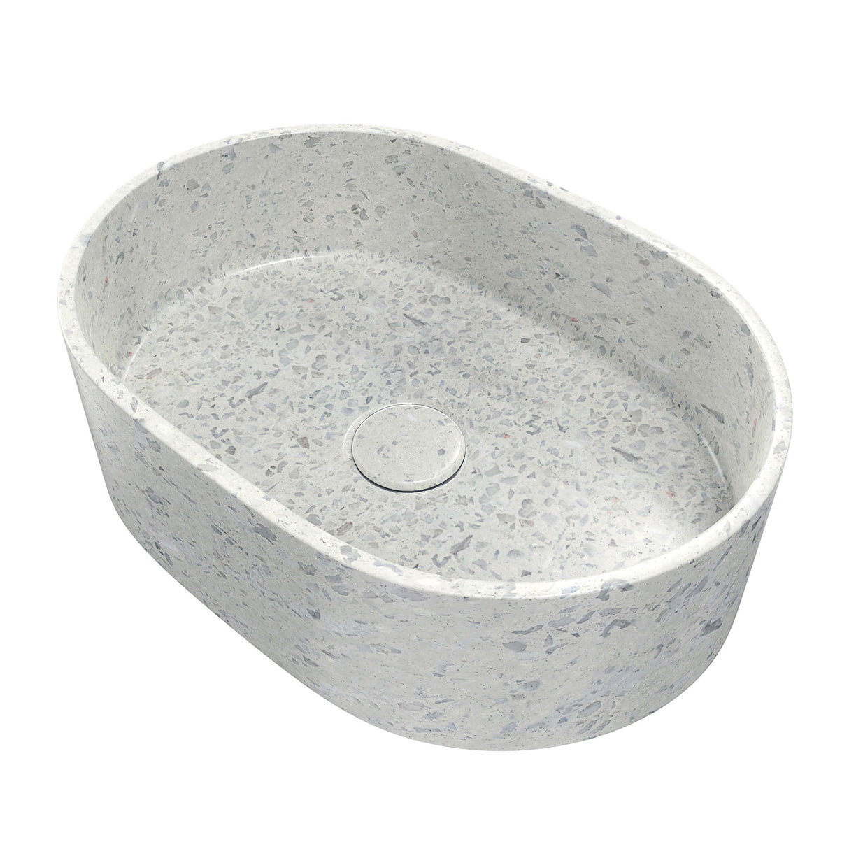 Ambia Oblong Terrazzo Vessel Sink in White