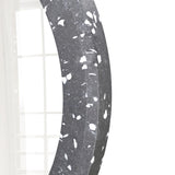 Ambia Terrazzo Framed Round Mirror in Dark Grey