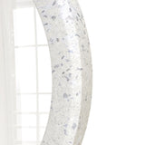 Ambia Terrazzo Framed Round Mirror in White